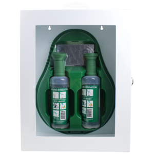 AEROWASH Drop Eyewash Station in Metal Cabinet with Perspex Front